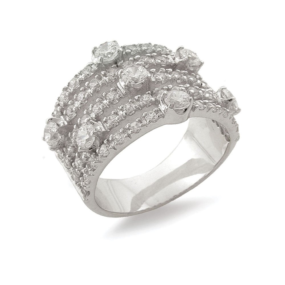 Inel din argint  cu pietre Cubic Zirconia Incolor