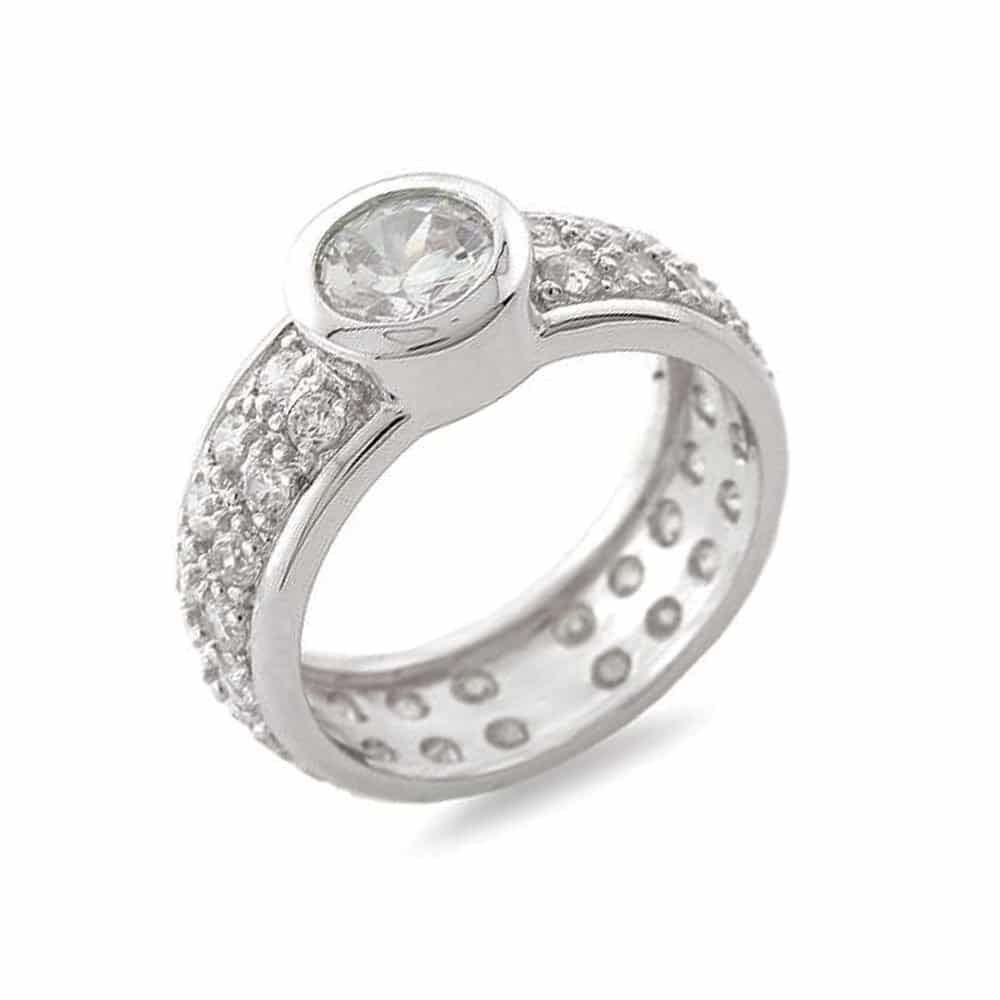 Inel din argint  cu pietre Cubic Zirconia Incolor