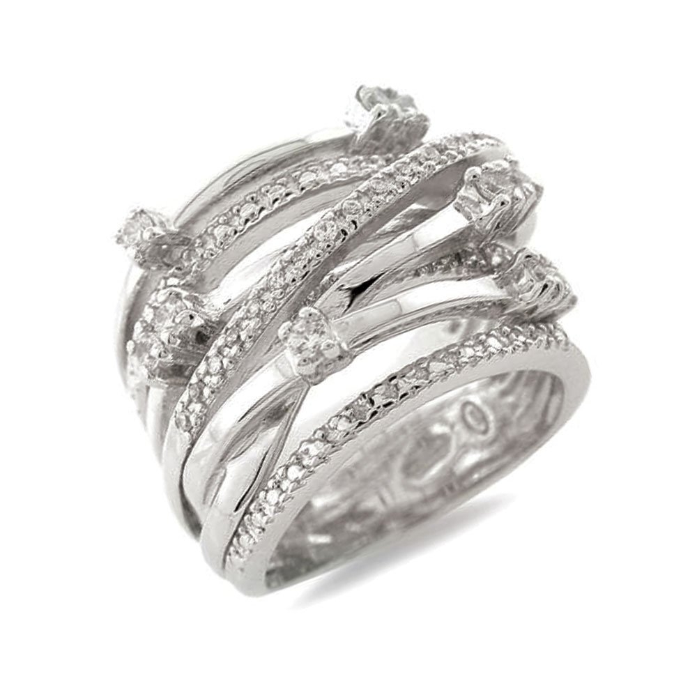 Inel din argint  cu pietre Cubic Zirconia Incolor