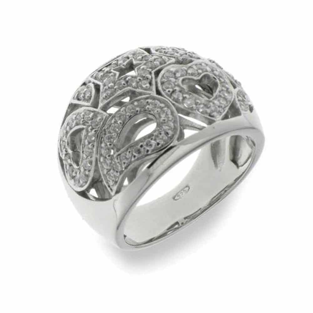 Inel din argint  cu pietre Cubic Zirconia Incolor