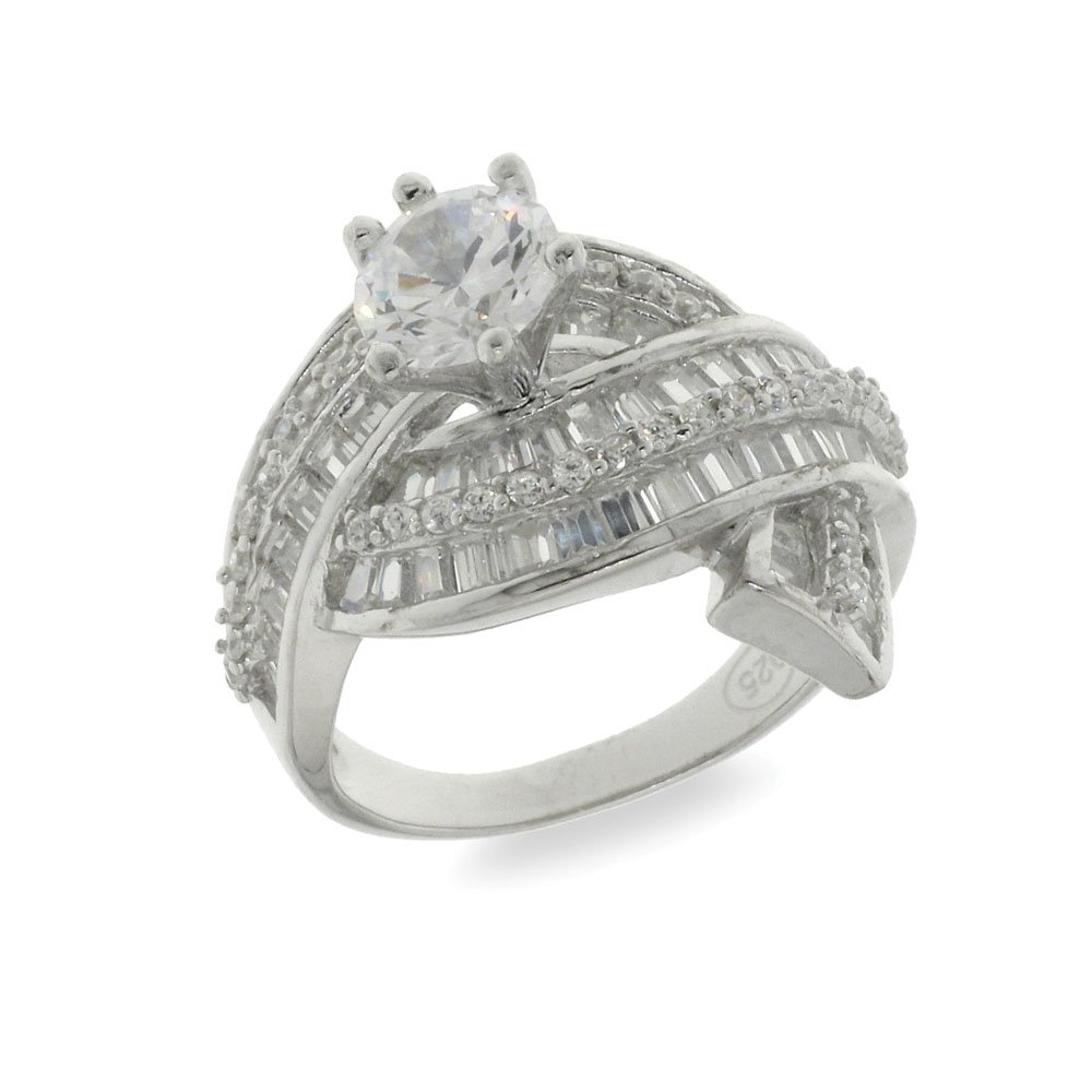 Inel din argint  cu pietre Cubic Zirconia Incolor