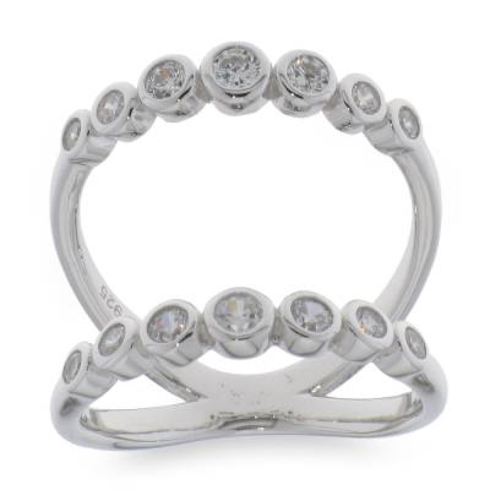 Inel din argint  cu pietre Cubic Zirconia Incolor