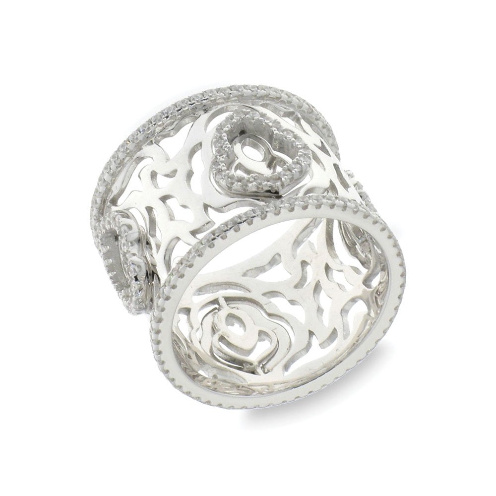 Inel din argint  cu pietre Cubic Zirconia Incolor