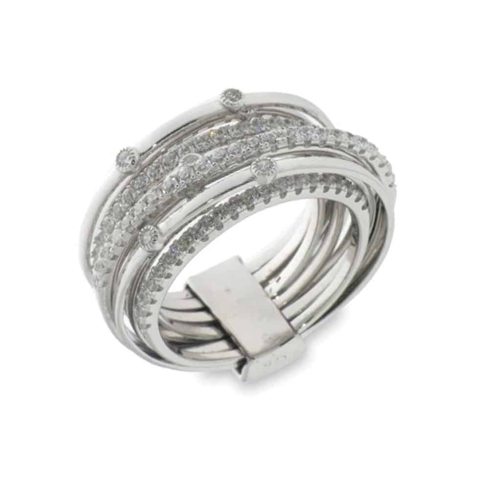 Inel din argint  cu pietre Cubic Zirconia Incolor