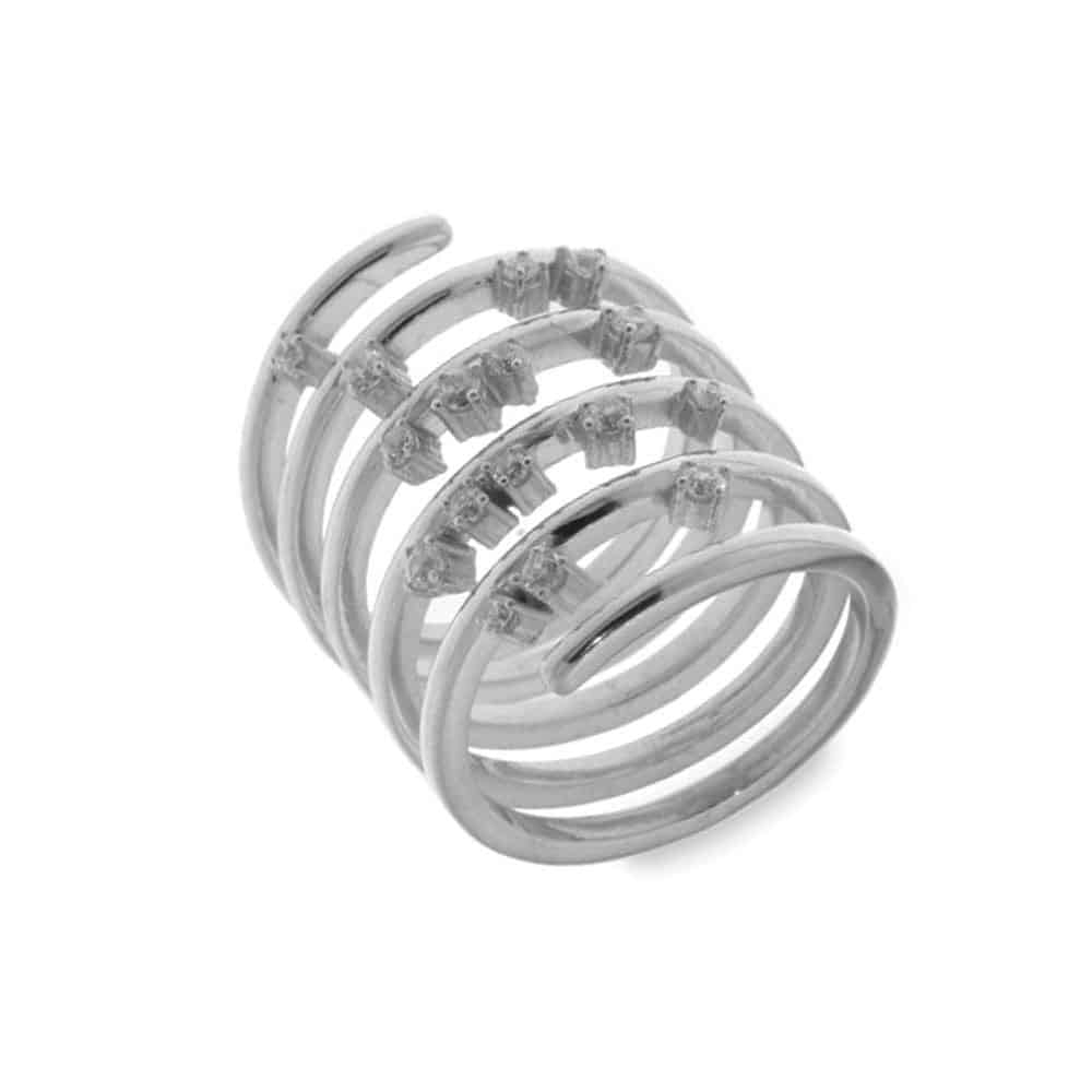Inel din argint  cu pietre Cubic Zirconia Incolor