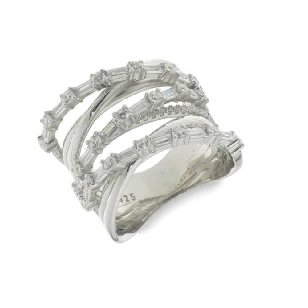 Inel din argint  cu pietre Cubic Zirconia Incolor