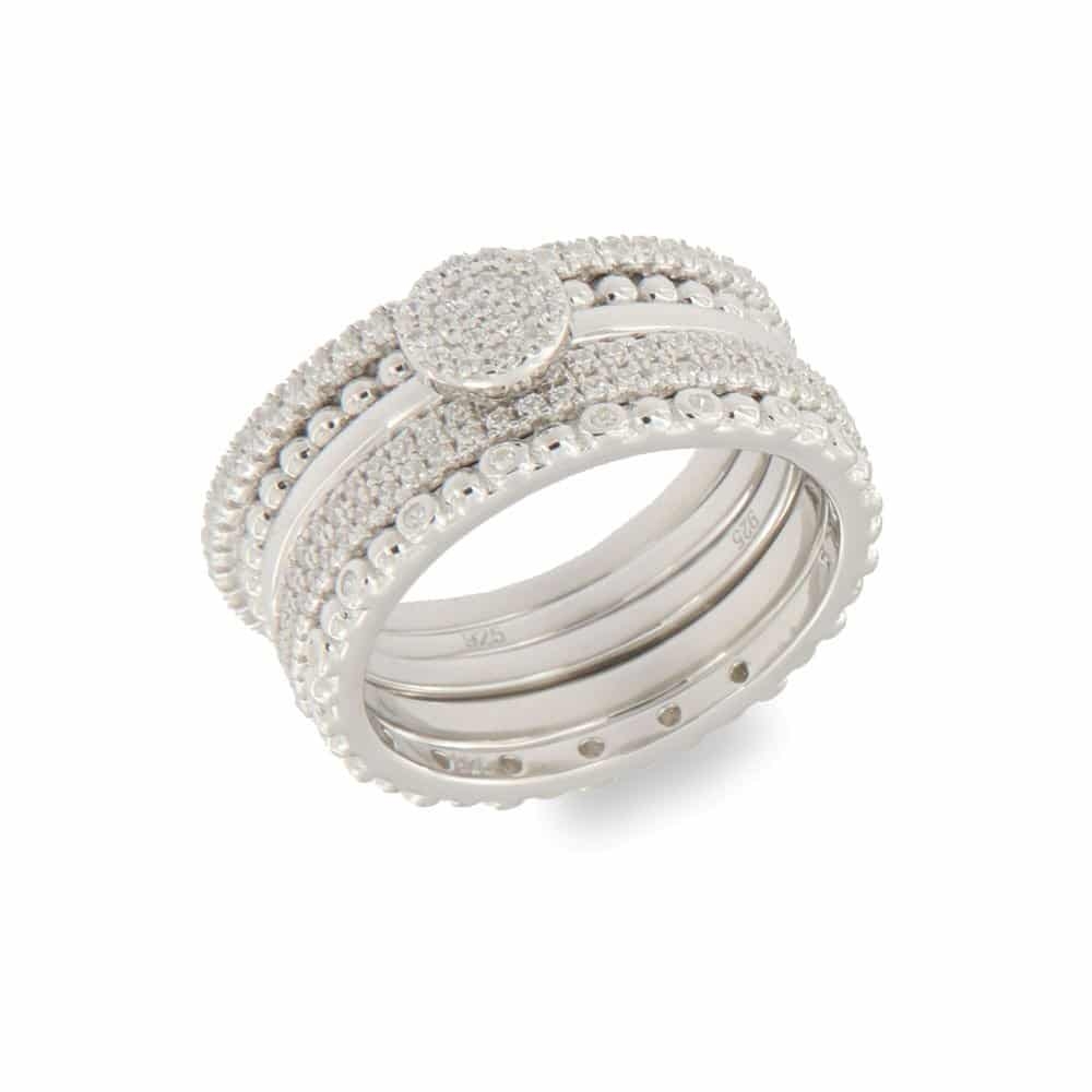 Inel din argint  cu pietre Cubic Zirconia Incolor