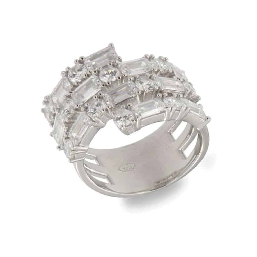 Inel din argint  cu pietre Cubic Zirconia Incolor