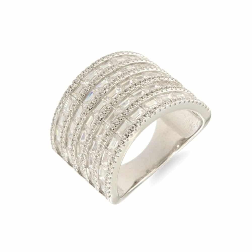 Inel din argint  cu pietre Cubic Zirconia Incolor