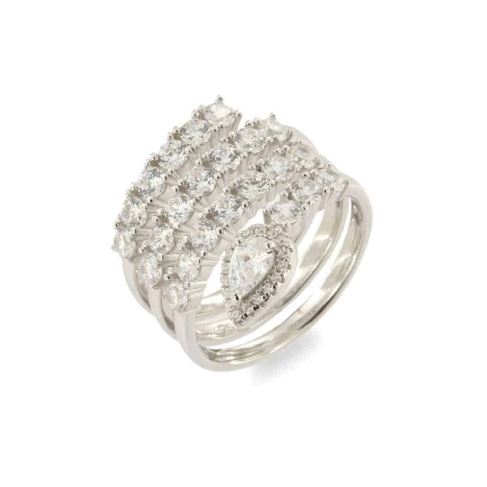 Inel din argint  cu pietre Cubic Zirconia Incolor