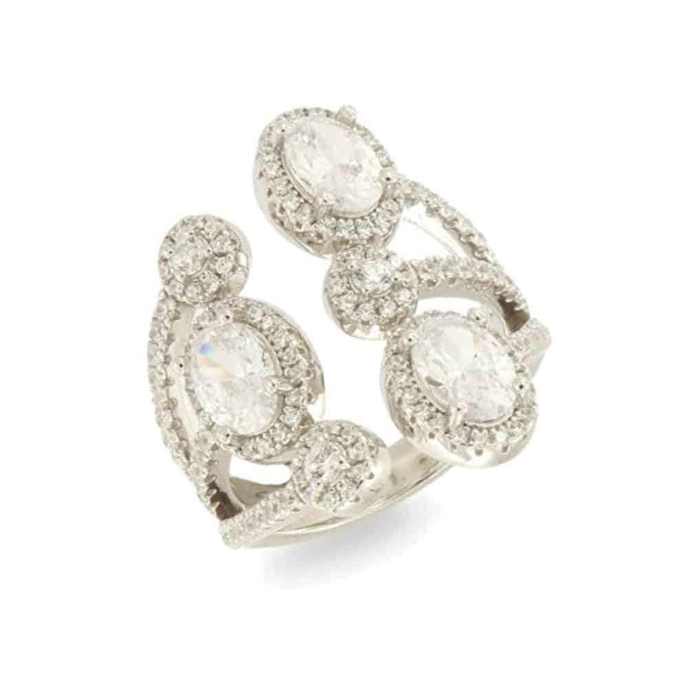 Inel din argint  cu pietre Cubic Zirconia Incolor