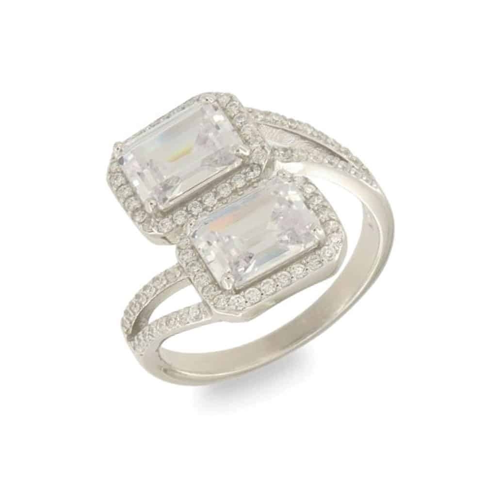 Inel din argint  cu pietre Cubic Zirconia Incolor