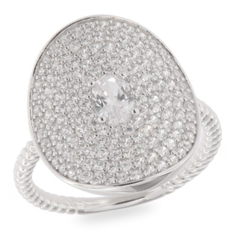 Inel din argint  cu pietre Cubic Zirconia Incolor