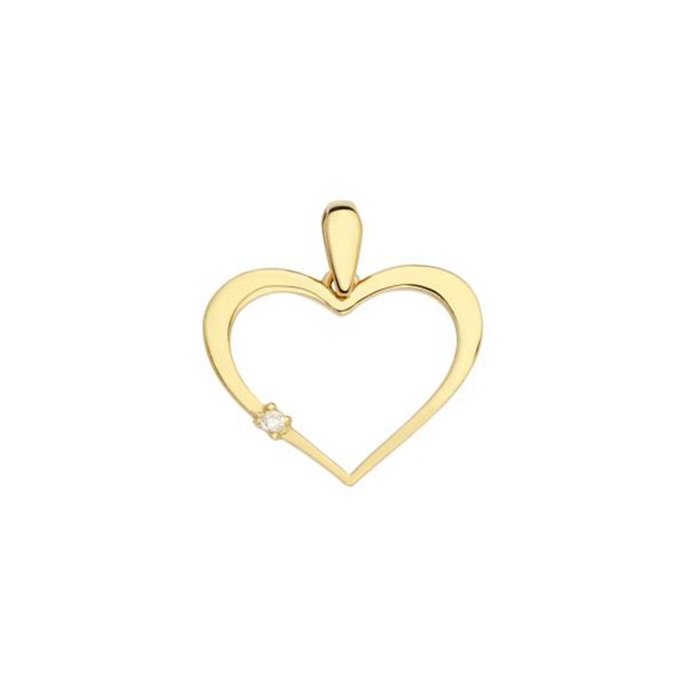 Pandantiv din aur galben cu pietre Cubic Zirconia Incolor
