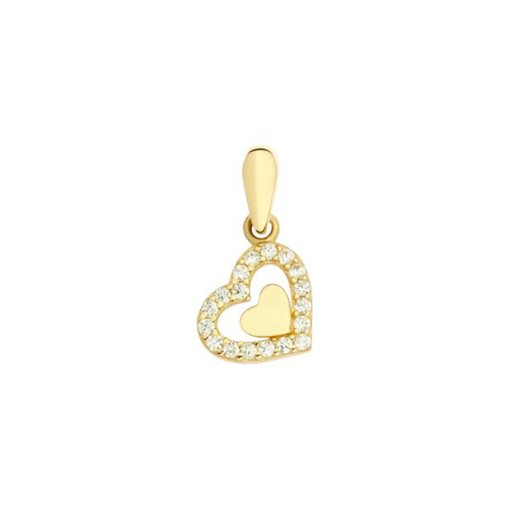 Pandantiv din aur galben cu pietre Cubic Zirconia Incolor