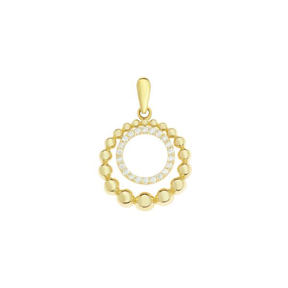 Pandantiv din aur galben cu pietre Cubic Zirconia Incolor