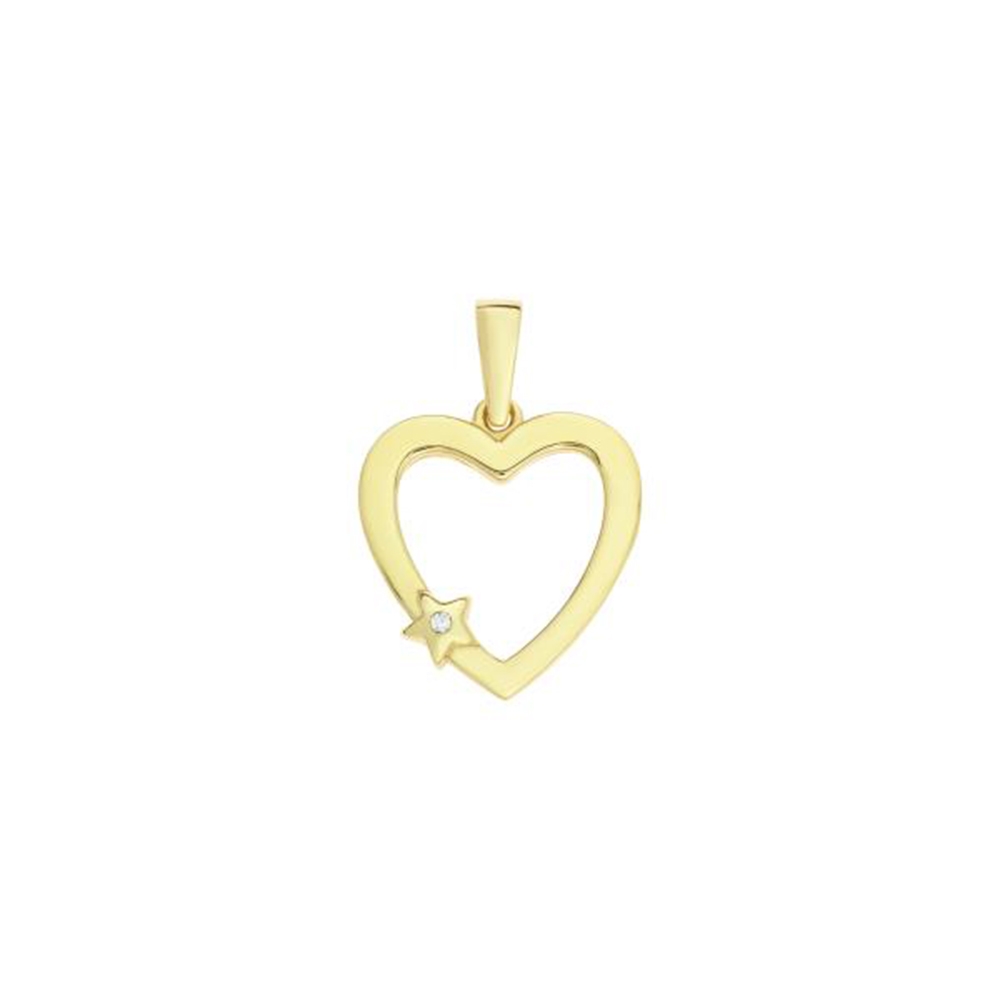 Pandantiv din aur galben cu pietre Cubic Zirconia Incolor