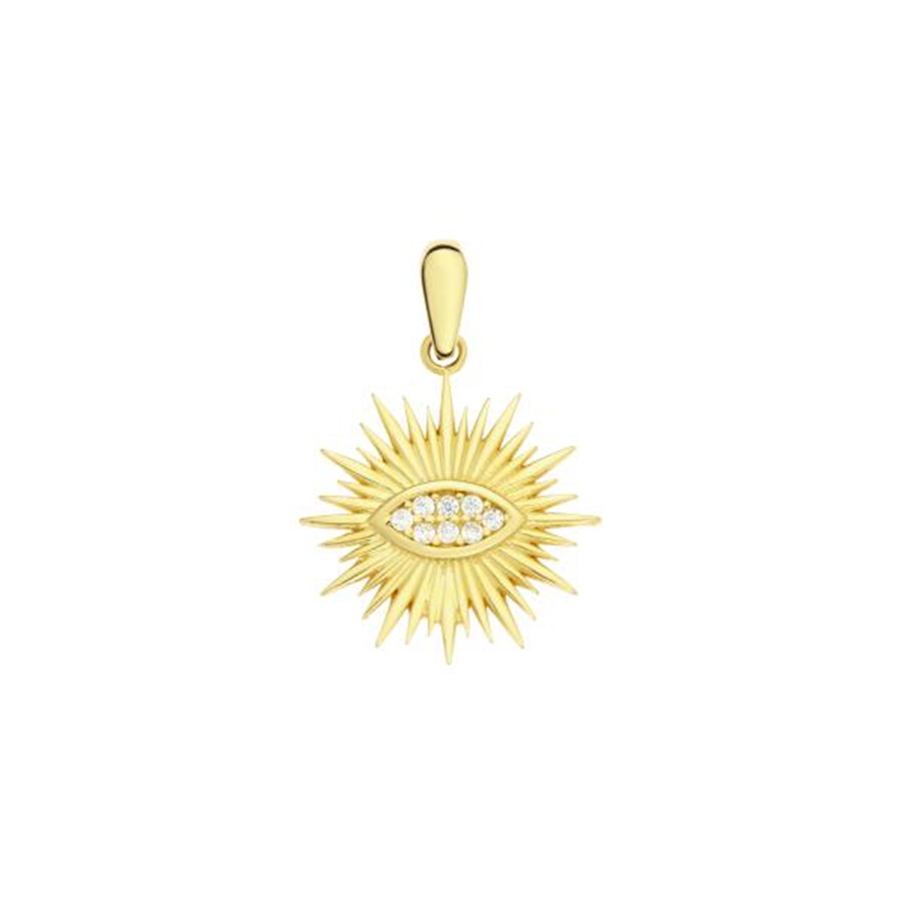 Pandantiv din aur galben cu pietre Cubic Zirconia Incolor