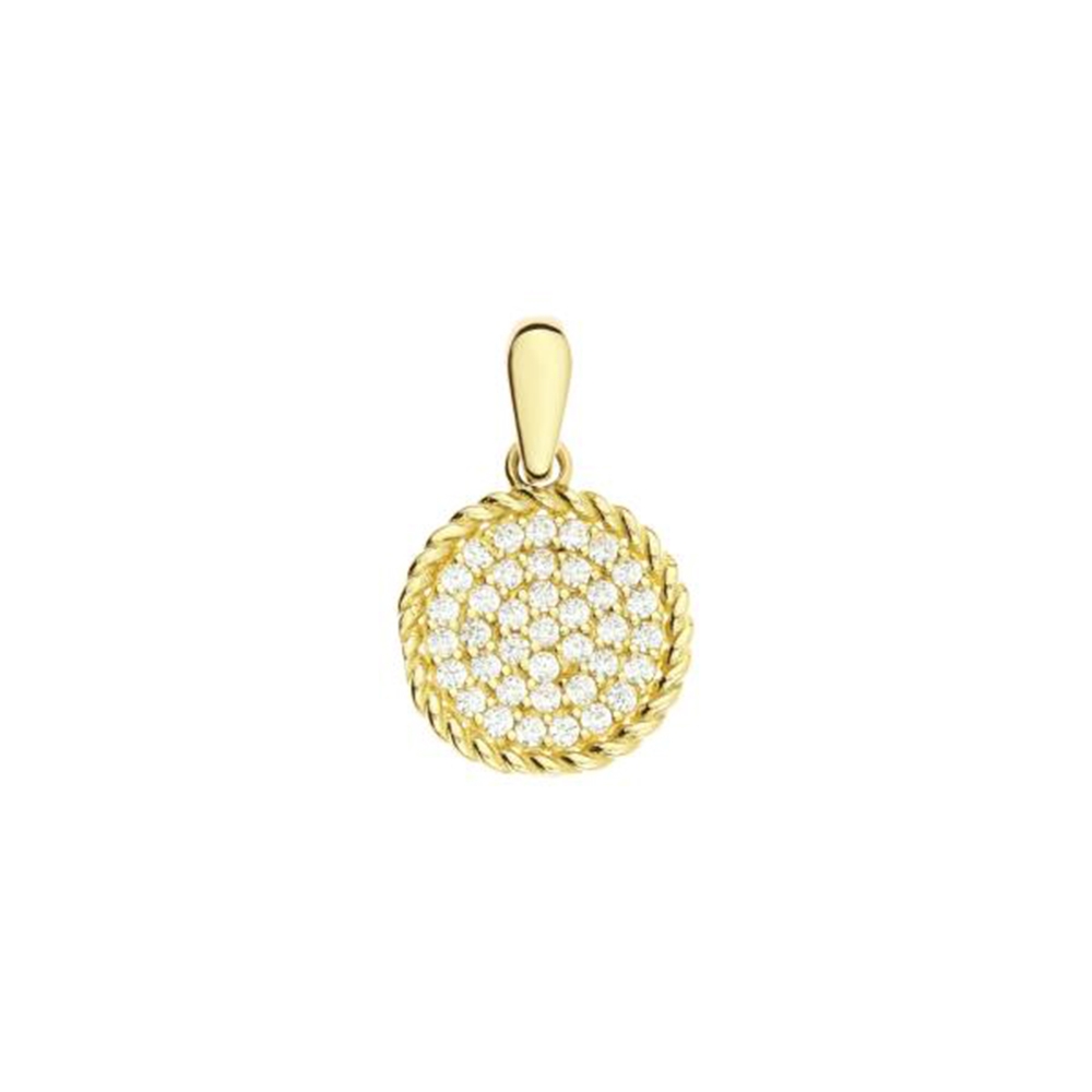 Pandantiv din aur galben cu pietre Cubic Zirconia Incolor