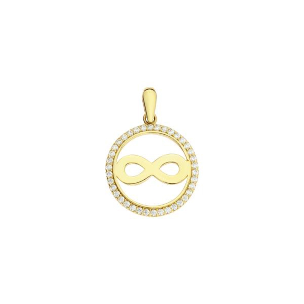 Pandantiv din aur galben cu pietre Cubic Zirconia Incolor