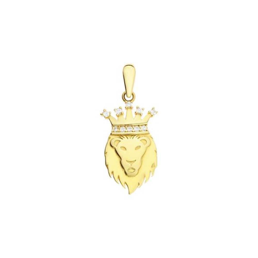 Pandantiv din aur galben cu pietre Cubic Zirconia Incolor