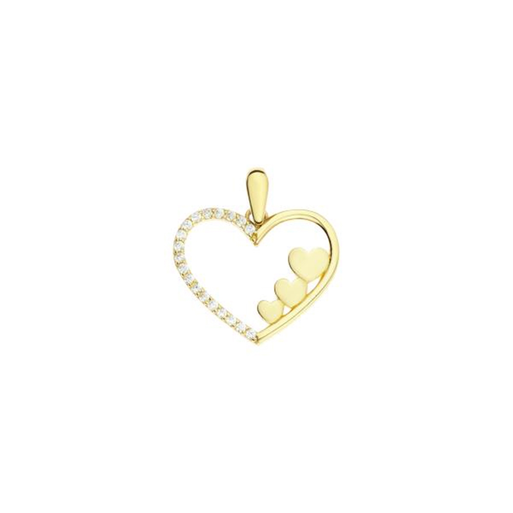 Pandantiv din aur galben cu pietre Cubic Zirconia Incolor