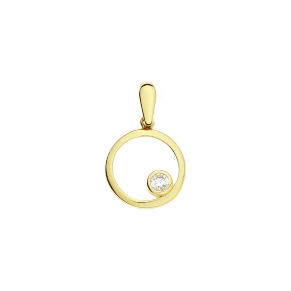 Pandantiv din aur galben cu pietre Cubic Zirconia Incolor