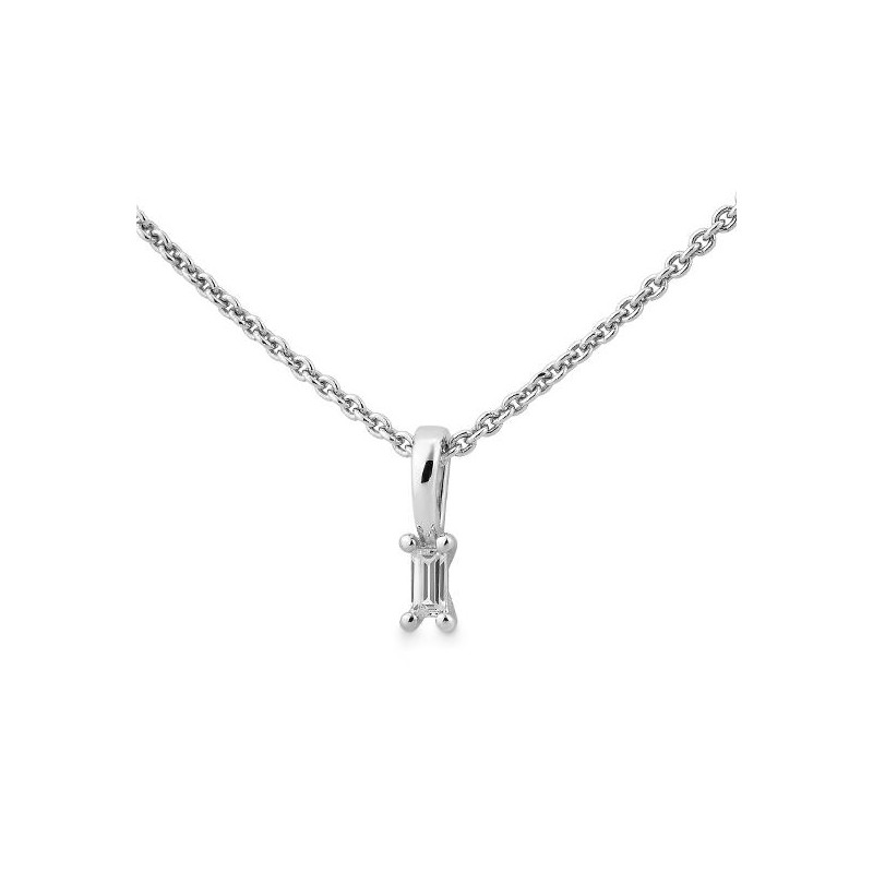 Pandantiv din aur alb cu pietre Diamant