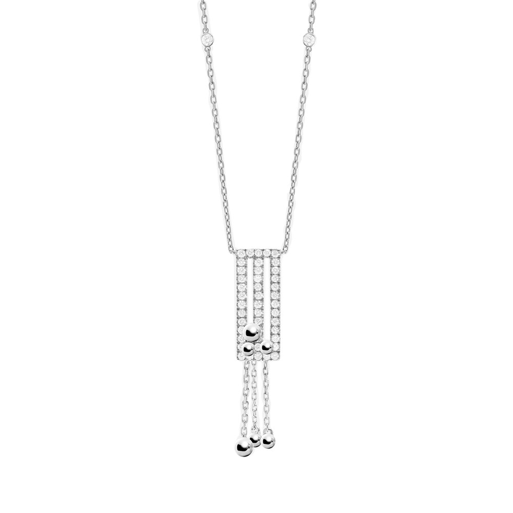 Colier din aur alb cu pietre Diamant