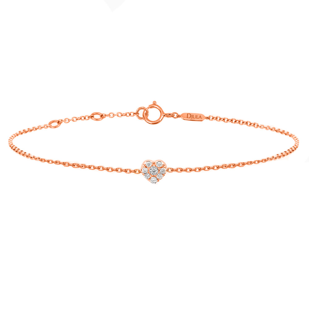 Brățară Love din aur roz cu pietre Diamant