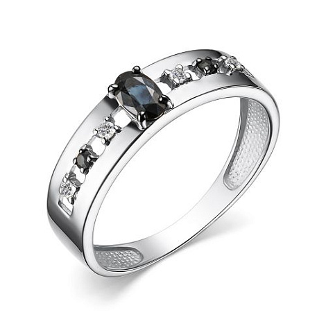 Inel din aur alb cu pietre Diamant, Safir