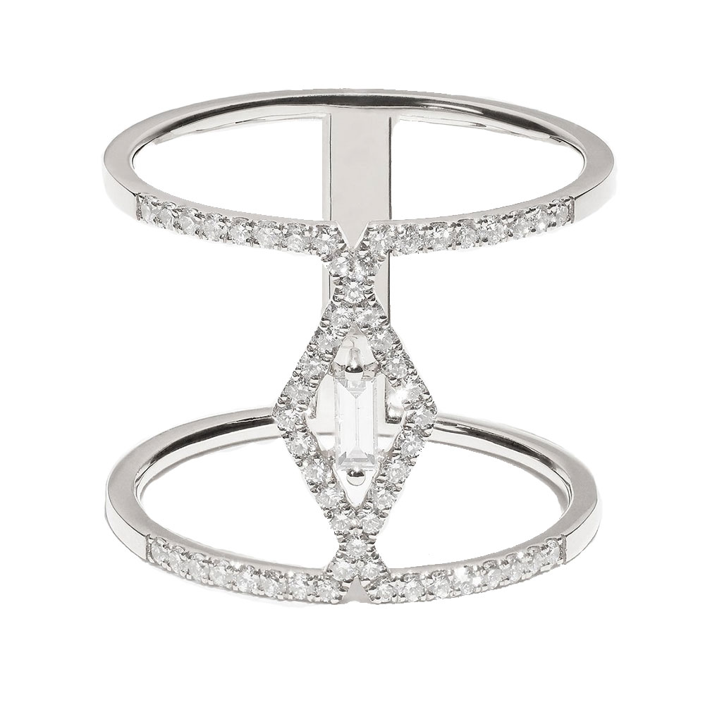 Inel din aur alb cu pietre Diamant