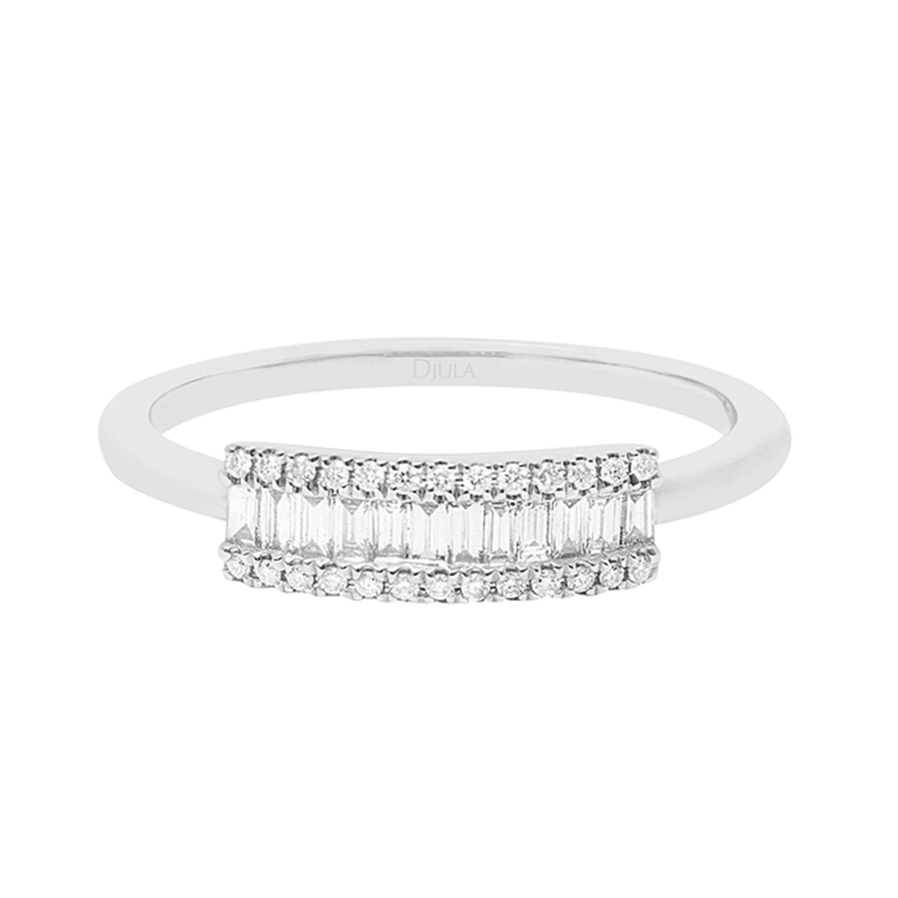 Inel din aur alb cu pietre Diamant