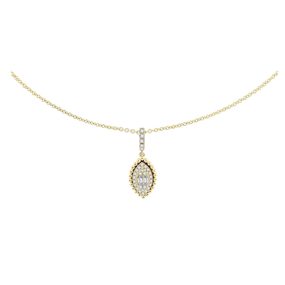 Colier din aur galben cu pietre Diamant