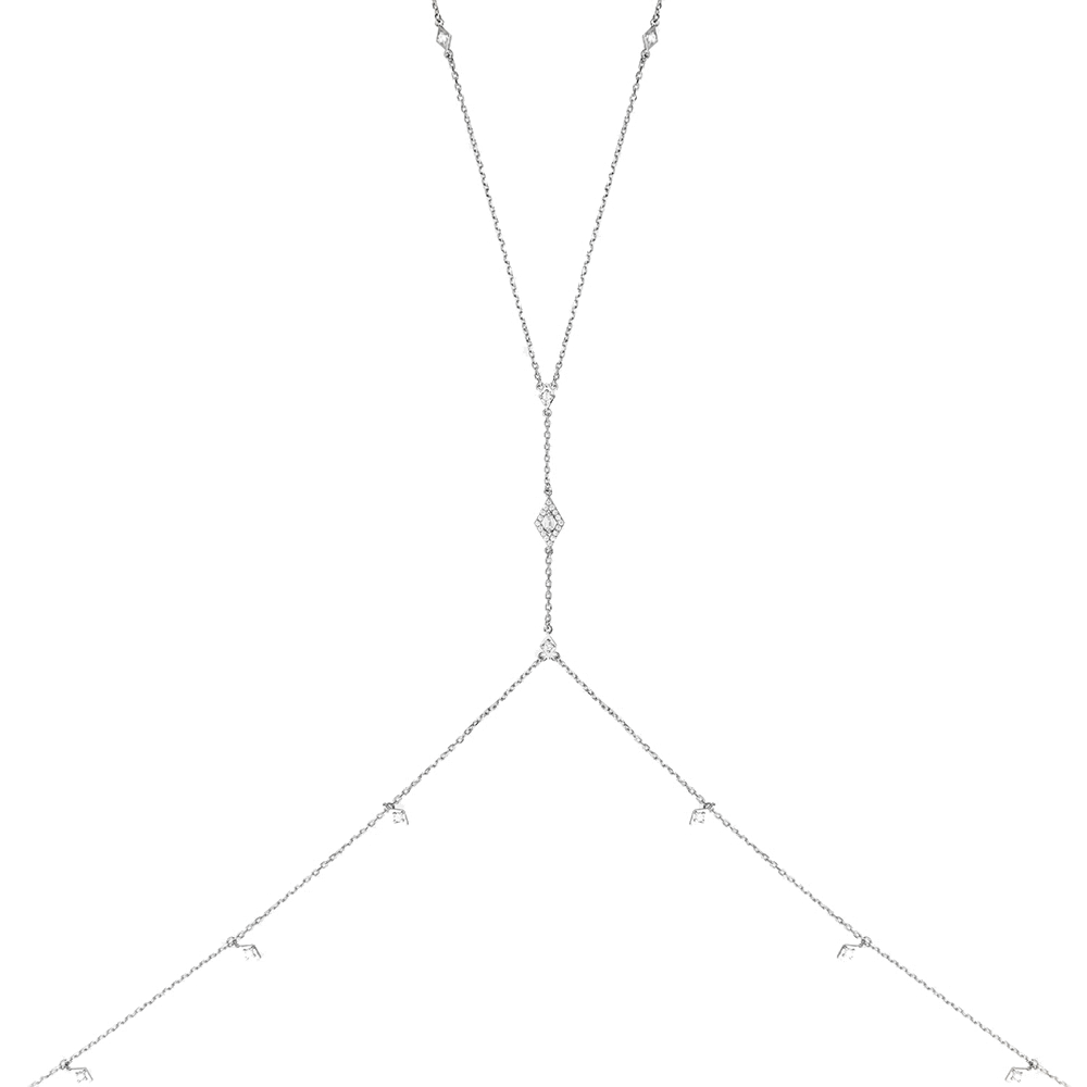 Colier din aur alb cu pietre Diamant
