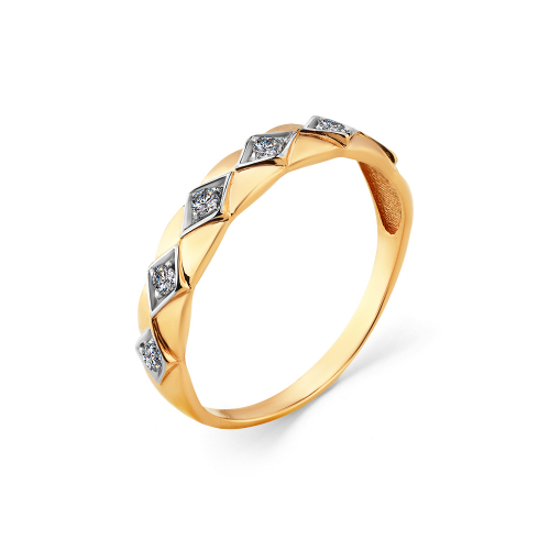 Inel din aur roșu cu pietre Cubic zirconia