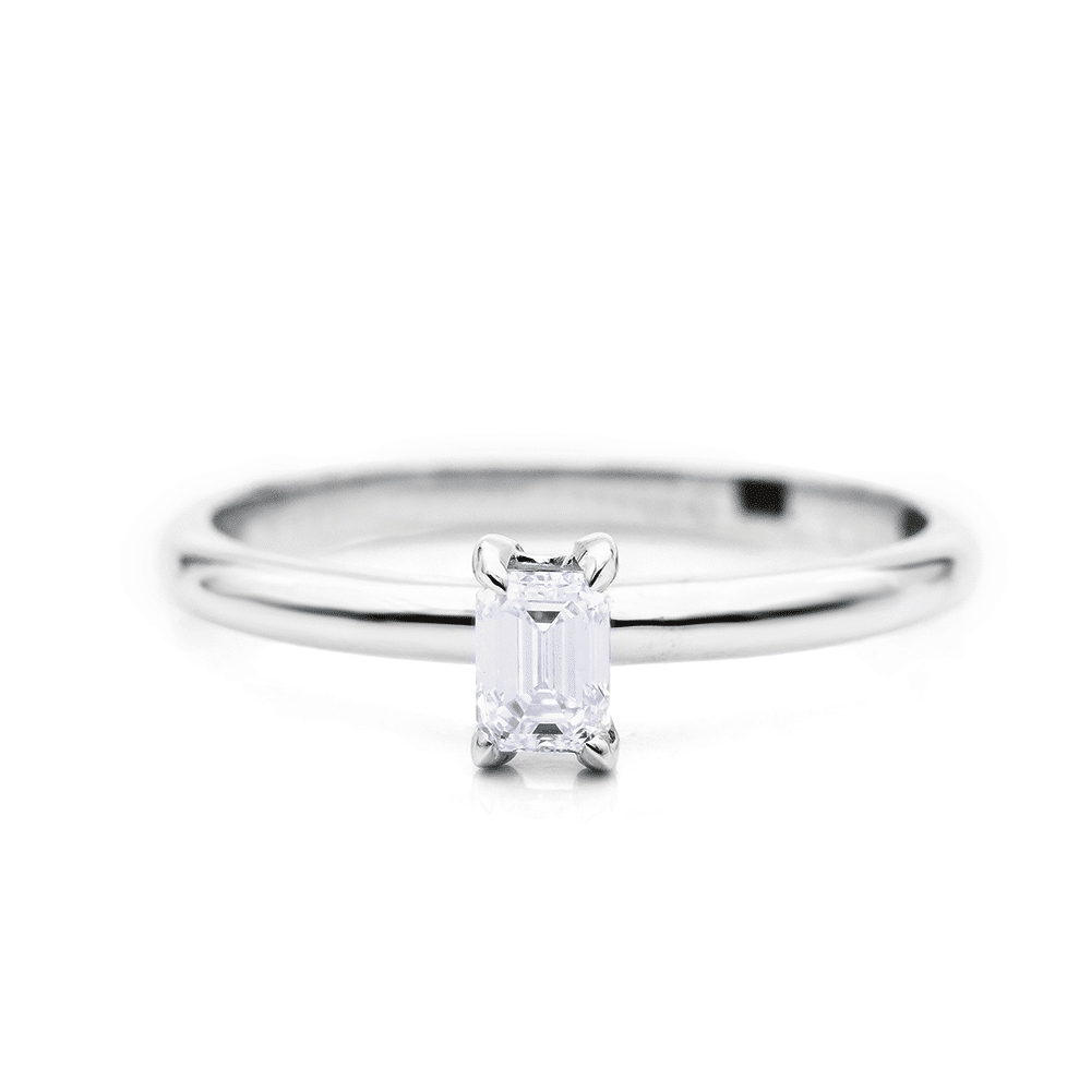 Inel din aur alb cu pietre Diamant