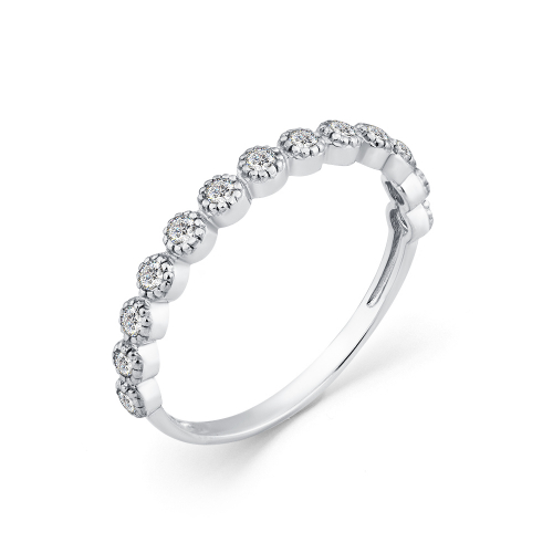 Inel din aur alb cu pietre Cubic zirconia