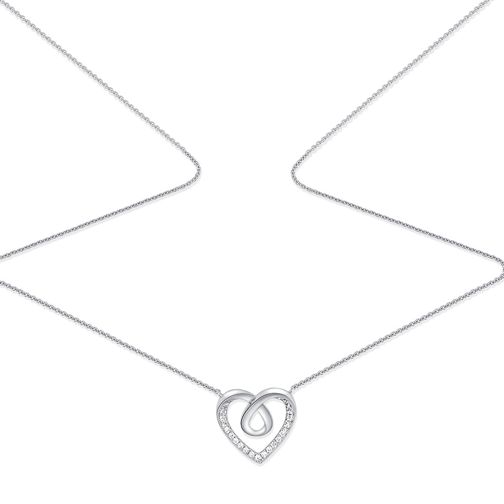 Colier din aur alb cu pietre Diamant