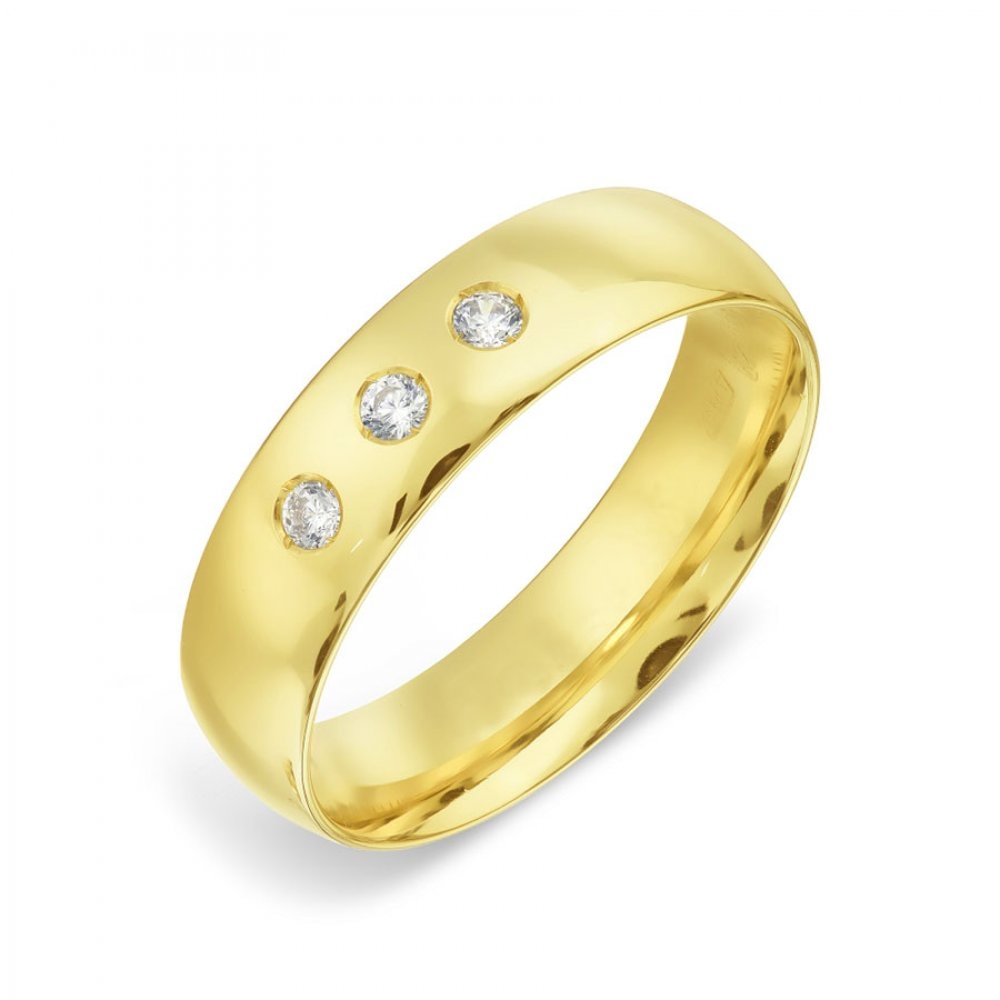 Verighetă din aur galben cu pietre Cubic Zirconia Incolor