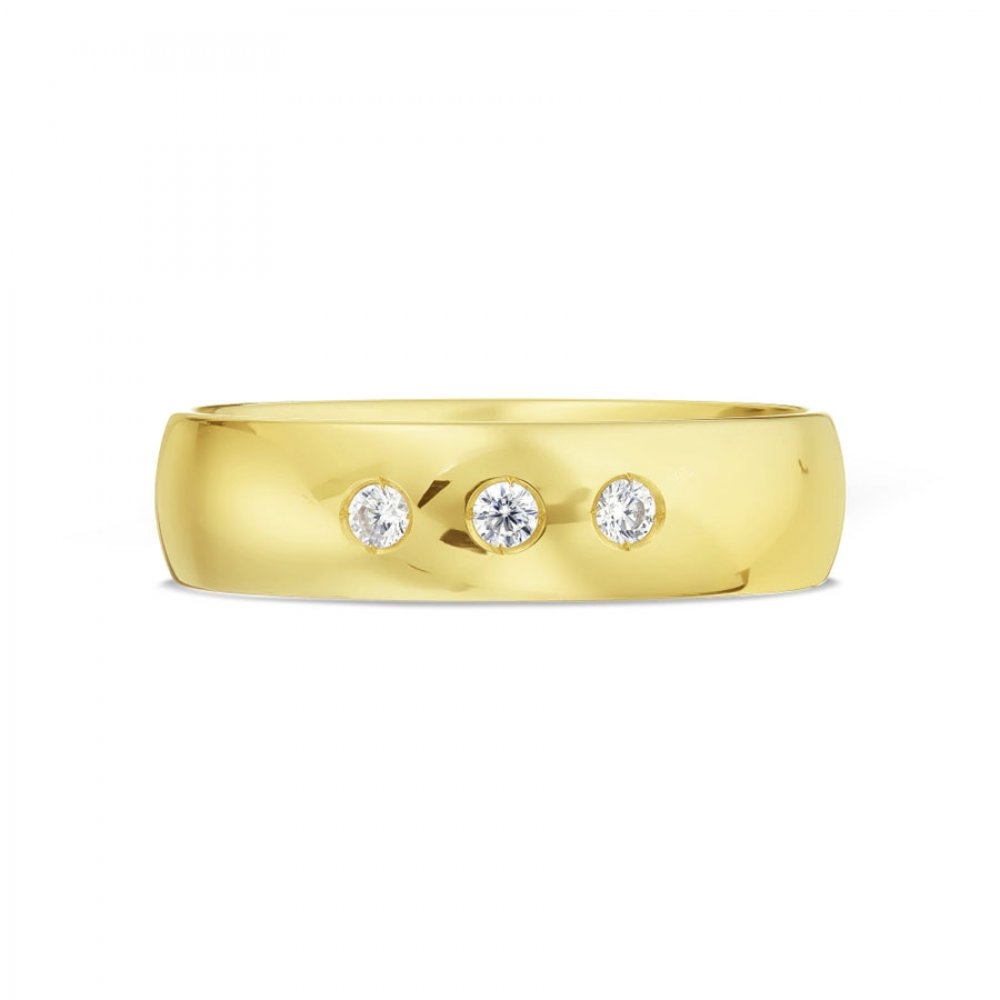 Verighetă din aur galben cu pietre Cubic Zirconia Incolor