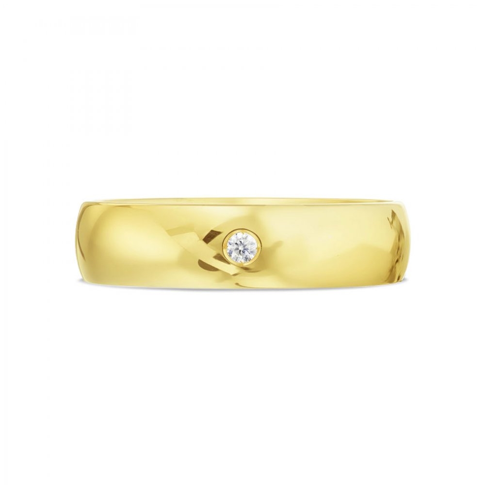 Verighetă din aur galben cu pietre Cubic Zirconia Incolor
