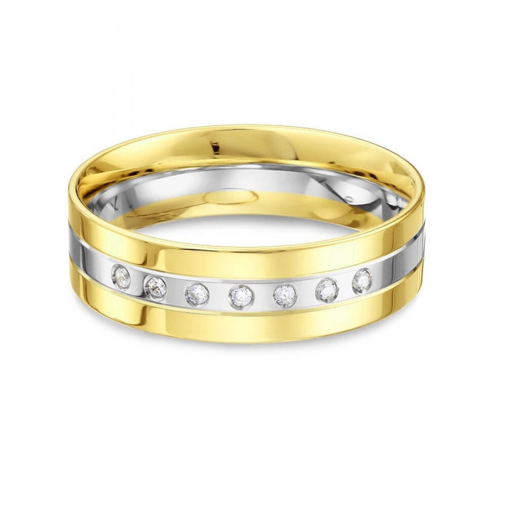 Verighetă din aur  cu pietre Cubic Zirconia Incolor