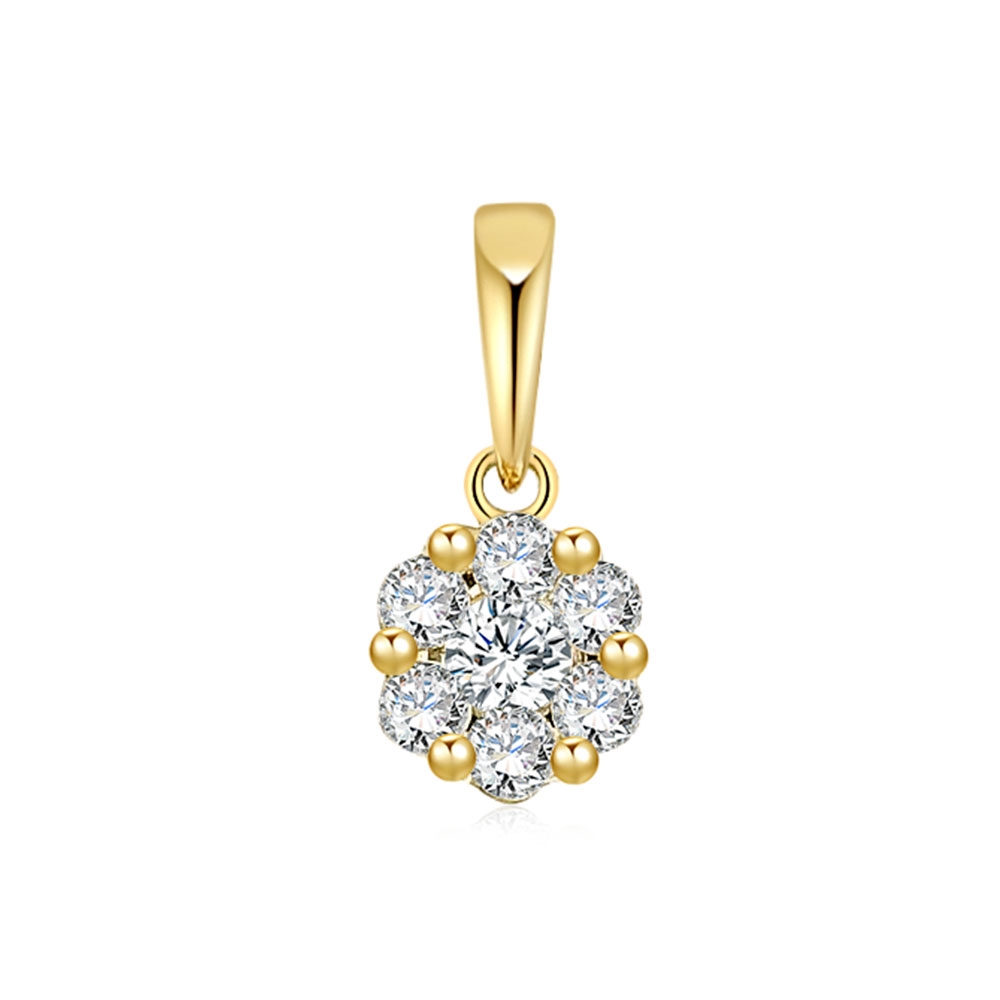 Pandantiv din aur galben cu pietre Diamant