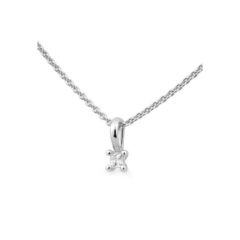 Pandantiv din aur alb cu pietre Diamant