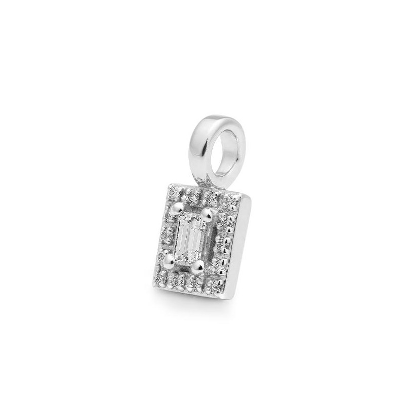 Pandantiv din aur alb cu pietre Diamant