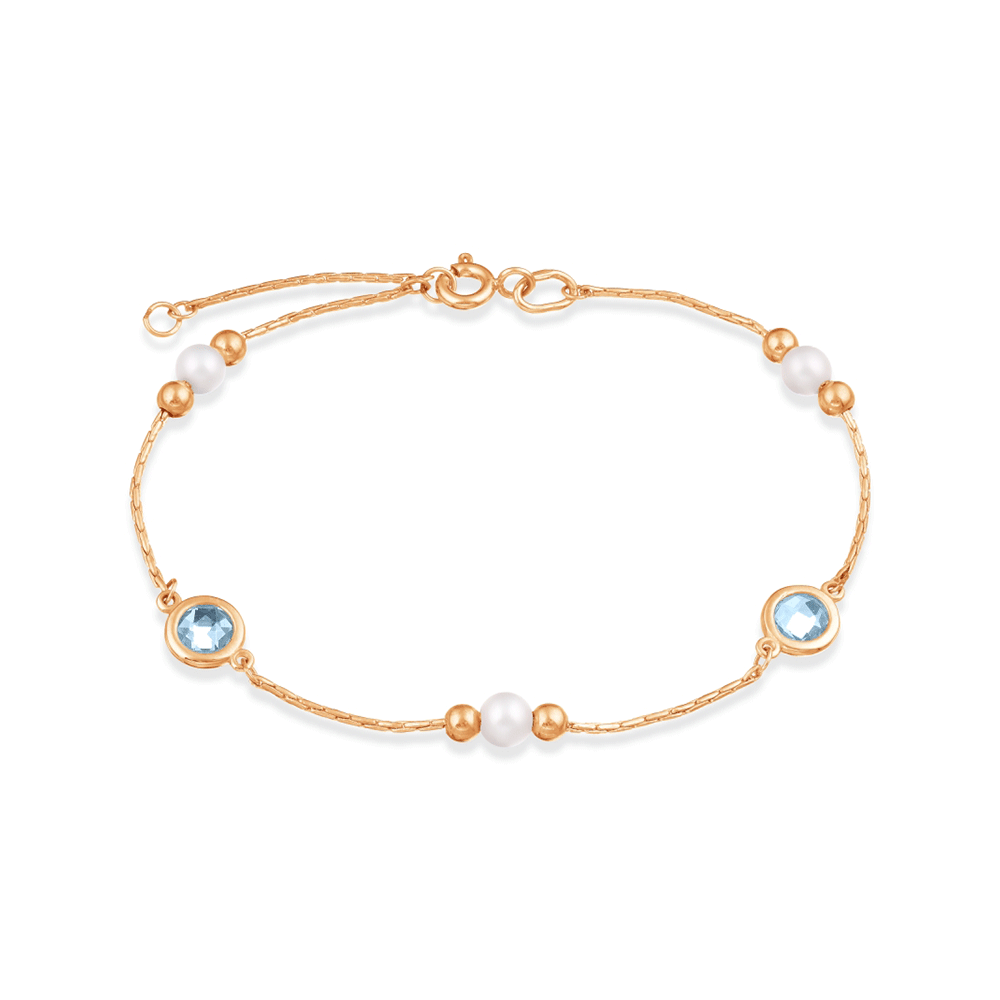 Brățară din aur roșu cu pietre Topaz, Perla Albă