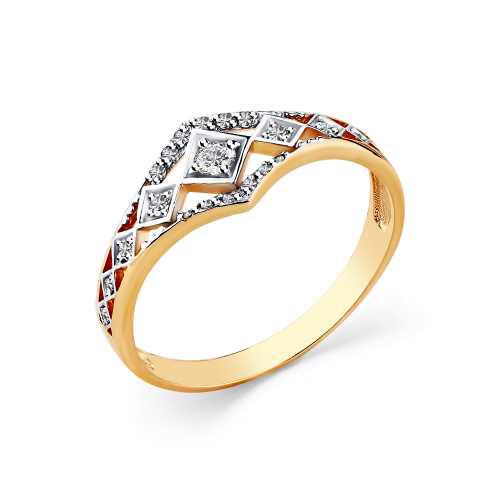 Inel din aur roșu cu pietre Cubic zirconia