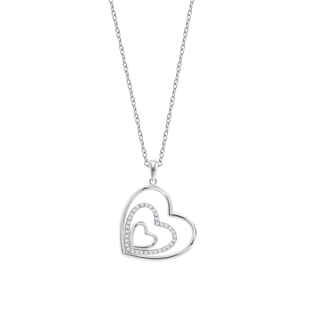Colier din argint  cu pietre Cubic Zirconia Incolor