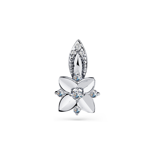 Pandantiv din aur alb cu pietre Cubic Zirconia Incolor